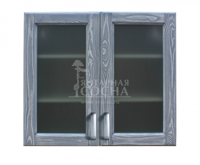 Шкаф навесной"Монблан" (600) ( стекло) (2 двери, 2 полки) H720