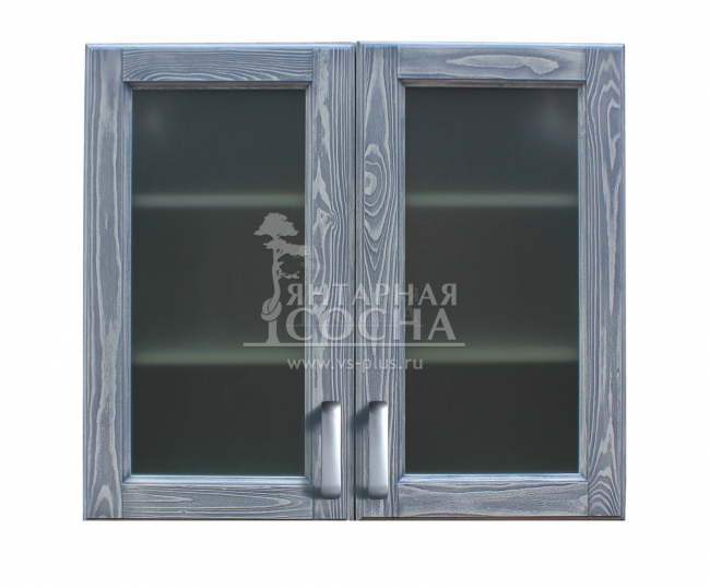Шкаф навесной"Монблан" (600) ( стекло) (2 двери, 2 полки) H720