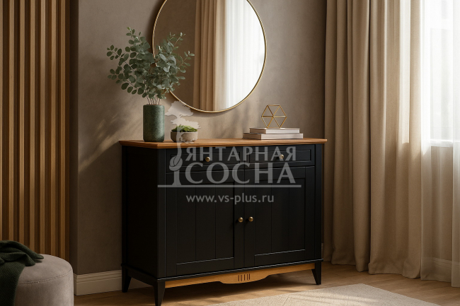 Комод буфета Пенни (Тумба буфета 22) блэк/антик 24 Комод буфета Пенни (Тумба буфета 22) блэк/антик 24