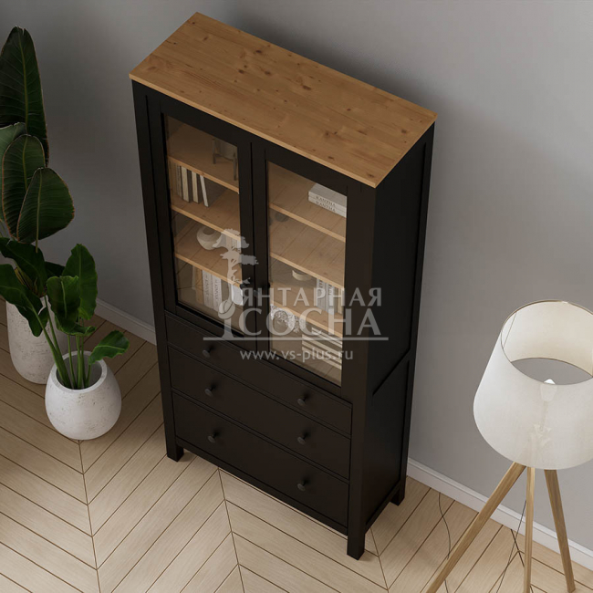 Шкаф для книг КЫМОР 3 ящика 90 Черный/Светло-коричневый Шкаф для книг КЫМОР 3 ящика 90 Черный/Светло-коричневый