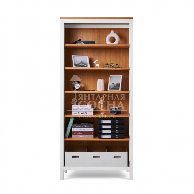 Стеллаж открытый КЫМОР 90 Белый/Светло-коричневый Стеллаж открытый КЫМОР 90 Белый/Светло-коричневый