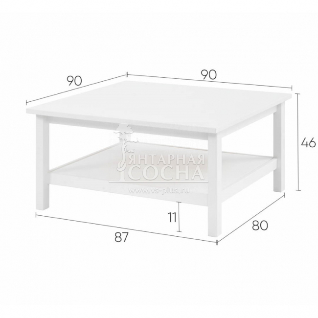 Журнальный стол КЫМОР 90х90 Журнальный стол КЫМОР 90х90