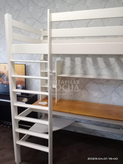 Кровать верхнеярусная с лестницей Классик №3 Кровать верхнеярусная с лестницей Классик №3