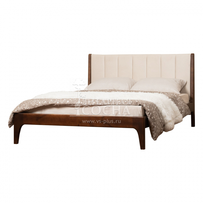 Кровать двуспальная с мягким изголовьем Грета №27 Кровать двуспальная с мягким изголовьем Грета №27