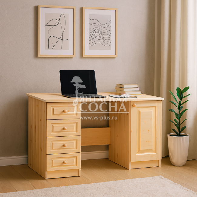 Стол письменный 2-тумбы (1дв.) - (4ящ.) Стол письменный 2-тумбы (1дв.) - (4ящ.)