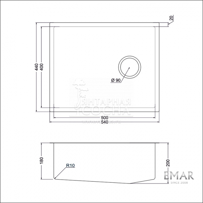 Мойка EMAR 540 (UN) PVD Мойка EMAR 540 (UN) PVD