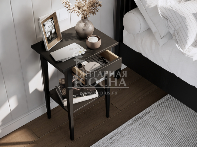 Тумба прикроватная КЫМОР 1 ящик Черная Тумба прикроватная КЫМОР 1 ящик Черная