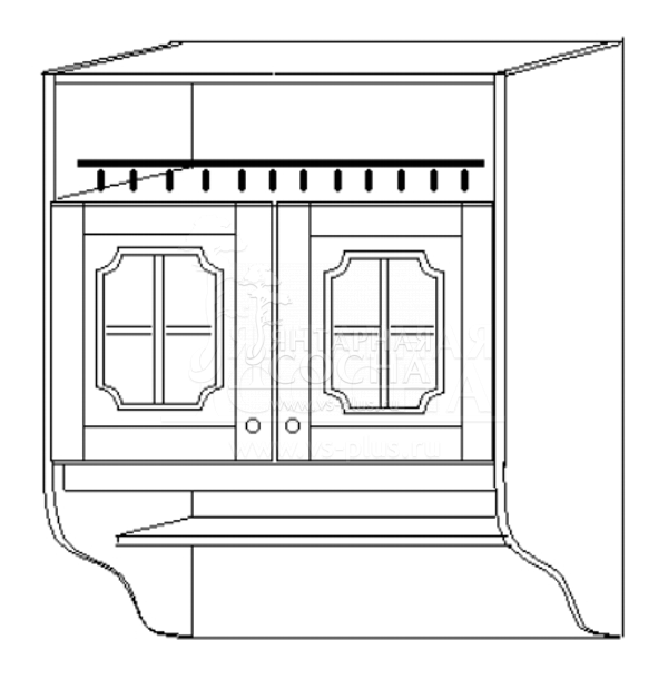 "Скайда-1" Шкаф 80 навесной (2 двери, стекло) с нишей