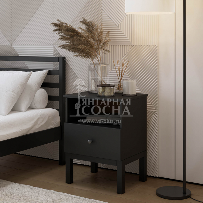 Тумба прикроватная ТИРАНА Черная Тумба прикроватная ТИРАНА Черная