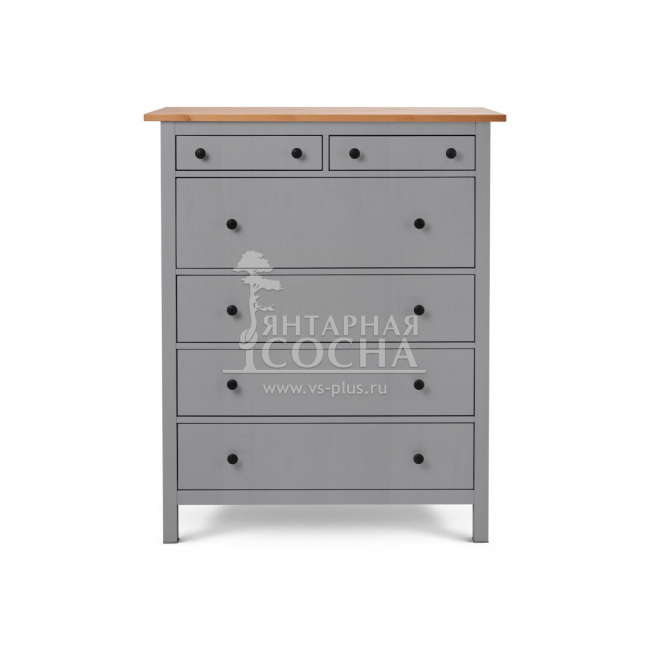 Комод высокий КЫМОР 6 ящиков Серый/Светло-коричневый Комод высокий КЫМОР 6 ящиков Серый/Светло-коричневый