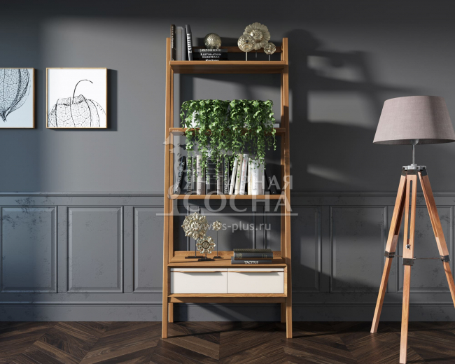 Узкий стеллаж "Bruni white" с двумя ящиками арт BR30WH Узкий стеллаж "Bruni white" с двумя ящиками арт BR30WH