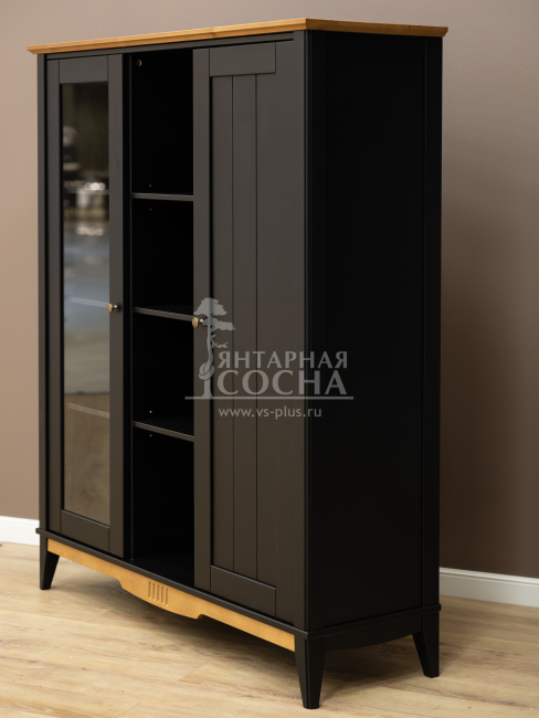 Шкаф для посуды 101 Пенни блэк/антик 24 Шкаф для посуды 101 Пенни блэк/антик 24