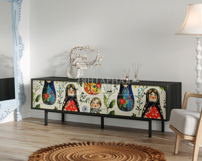 Комод с восемью ящиками "Emerson" Матрешки арт EM03/Art04 Комод с восемью ящиками "Emerson" Матрешки арт EM03/Art04