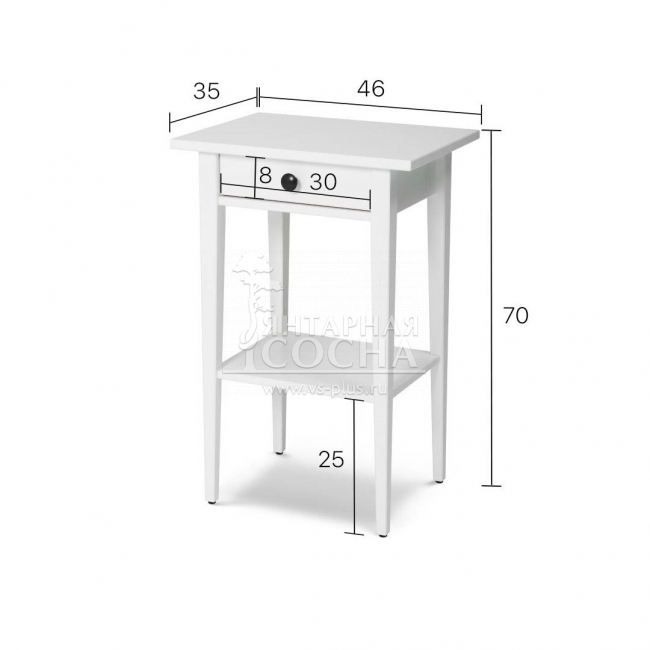 Тумба прикроватная КЫМОР 1 ящик Белая Тумба прикроватная КЫМОР 1 ящик Белая