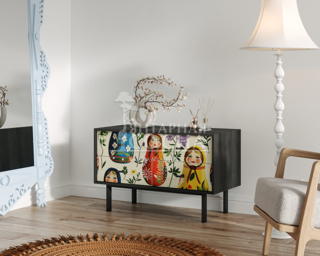 Комод с четырьмя ящиками "Emerson" Матрешки арт EM05/Art04 Комод с четырьмя ящиками "Emerson" Матрешки арт EM05/Art04