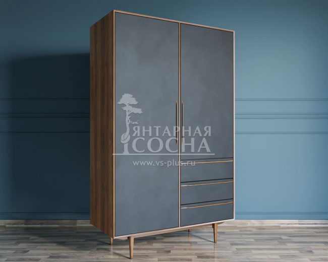 Шкаф в скандинавском стиле "Bruni Black" с ящиками арт BR27Black Шкаф в скандинавском стиле "Bruni Black" с ящиками арт BR27Black