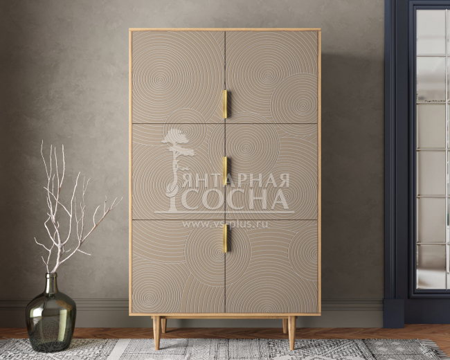 Большой комод с шестью дверками "Line" R20/beige Большой комод с шестью дверками "Line" R20/beige