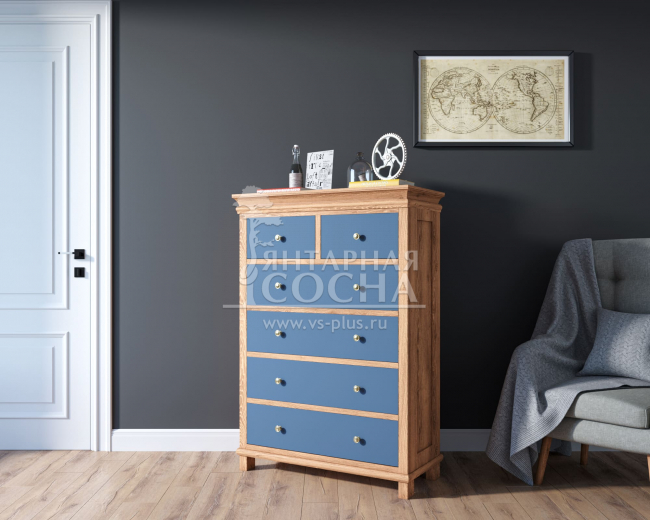 Комод "Jules Verne" высокий из березы и ясеня арт JV35ETGYB Комод "Jules Verne" высокий из березы и ясеня арт JV35ETGYB