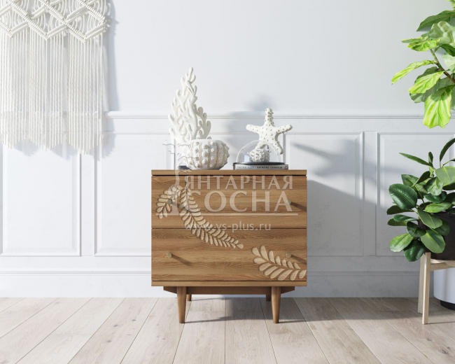 Комод "Boho" 2 ящика с растением арт BH05 Комод "Boho" 2 ящика с растением арт BH05