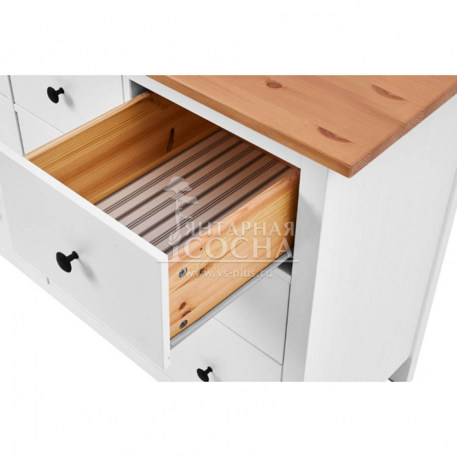 Комод широкий КЫМОР 8 ящиков Белый/Светло-коричневый Комод широкий КЫМОР 8 ящиков Белый/Светло-коричневый