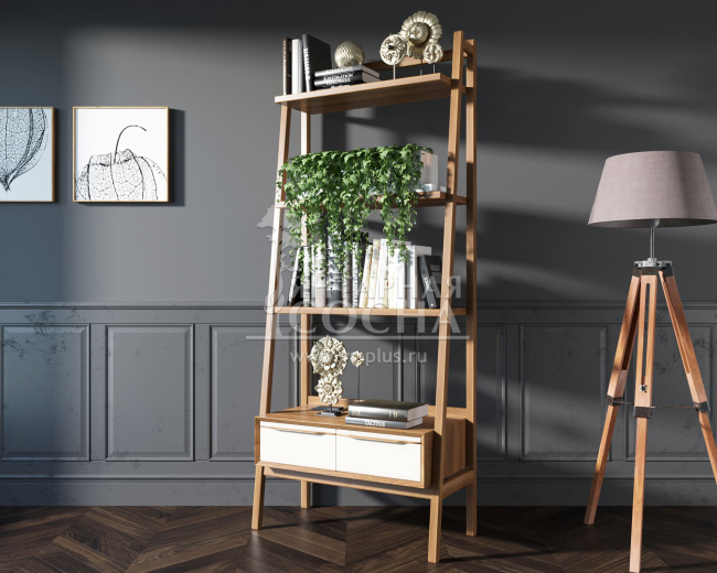 Узкий стеллаж "Bruni white" с двумя ящиками арт BR30WH Узкий стеллаж "Bruni white" с двумя ящиками арт BR30WH