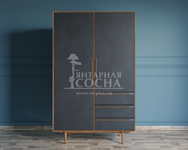 Шкаф в скандинавском стиле "Bruni Black" с ящиками арт BR27Black Шкаф в скандинавском стиле "Bruni Black" с ящиками арт BR27Black