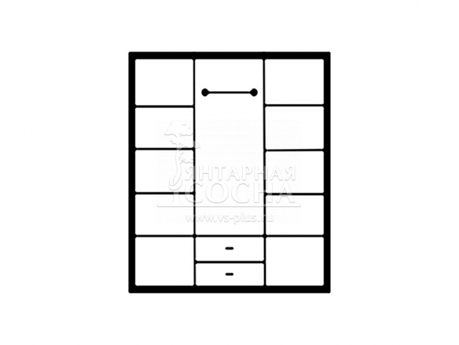 Шкаф Арредо 3-х створчатый, с ящиками и зеркалом Шкаф Арредо 3-х створчатый, с ящиками и зеркалом