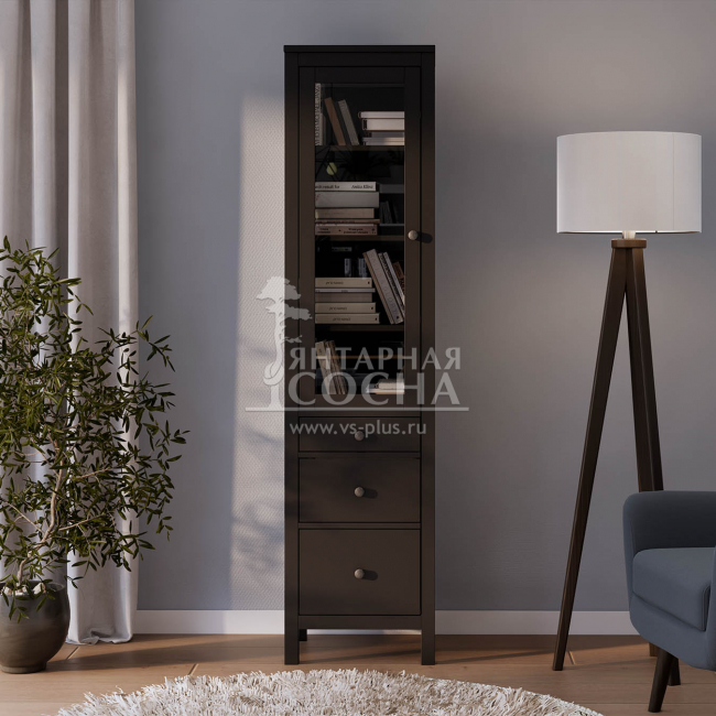 Шкаф узкий для книг КЫМОР 3 ящика 49 Черный Шкаф узкий для книг КЫМОР 3 ящика 49 Черный