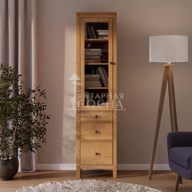 Шкаф узкий для книг КЫМОР 3 ящика 49 Светло-коричневый Шкаф узкий для книг КЫМОР 3 ящика 49 Светло-коричневый