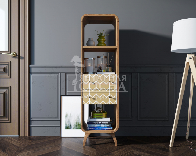 Стеллаж "Ellipse print" узкий с ящиками принт 1 арт EL17/print_01 Стеллаж "Ellipse print" узкий с ящиками принт 1 арт EL17/print_01