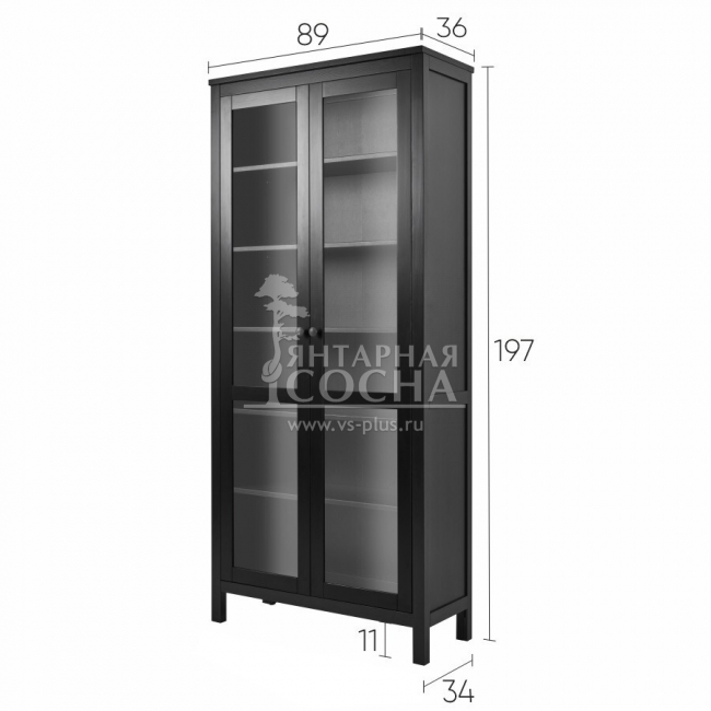 Шкаф для книг КЫМОР Стекло/Стекло 90 Черный Шкаф для книг КЫМОР Стекло/Стекло 90 Черный