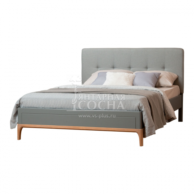 Кровать односпальная с мягким изголовьем Грета №5 Кровать односпальная с мягким изголовьем Грета №5