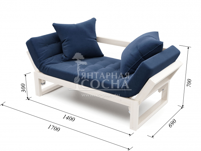 Кушетка Амбер Velvet Беленый Дуб Midnight Кушетка Амбер Velvet Беленый Дуб Midnight