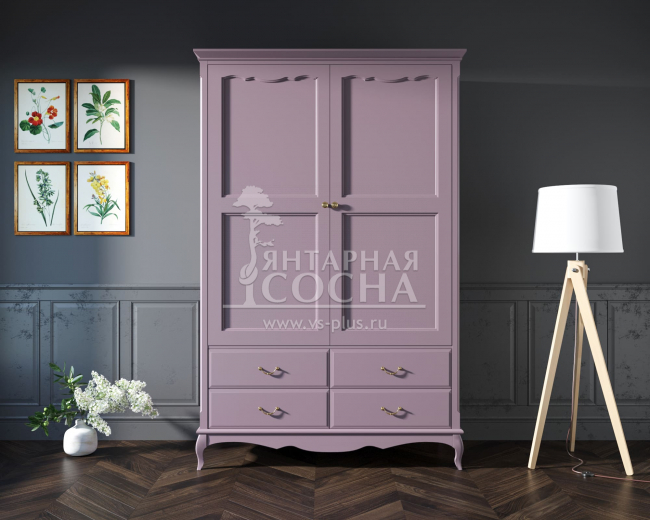 Шкаф "Leontina Lavanda" двустворчатый с ящиками арт ST9327KR2L Шкаф "Leontina Lavanda" двустворчатый с ящиками арт ST9327KR2L