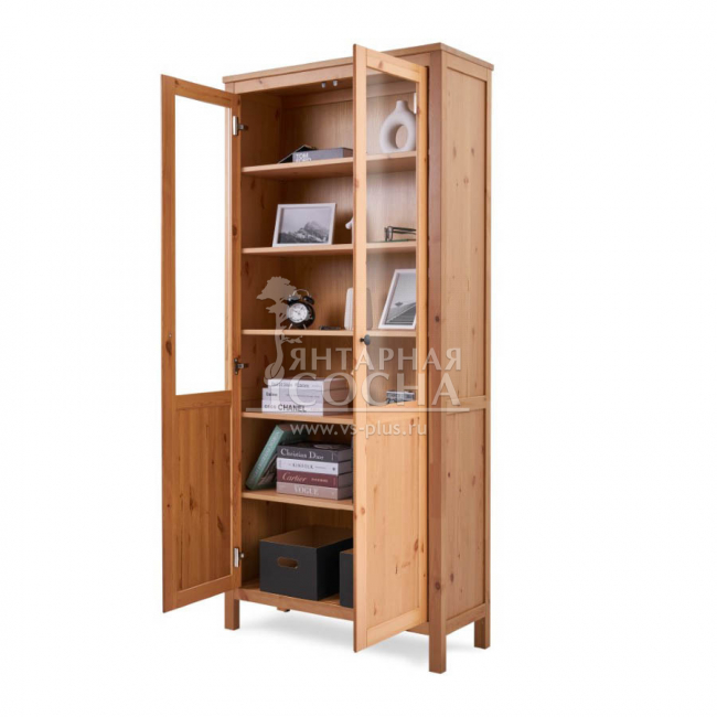 Шкаф для книг КЫМОР Стекло/Панель 90 Светло-коричневый Шкаф для книг КЫМОР Стекло/Панель 90 Светло-коричневый