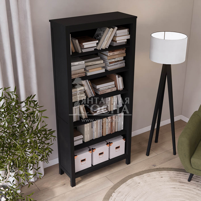 Стеллаж открытый КЫМОР 90 Черный Стеллаж открытый КЫМОР 90 Черный