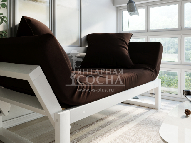 Кушетка Амбер Velvet Белая эмаль Chocolate Кушетка Амбер Velvet Белая эмаль Chocolate