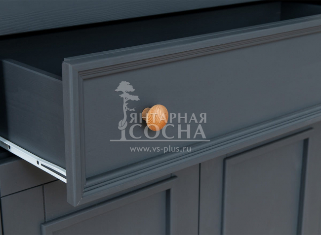 Шкаф для посуды Форест Графит широкий 4 двери 1 ящик Шкаф для посуды Форест Графит широкий 4 двери 1 ящик