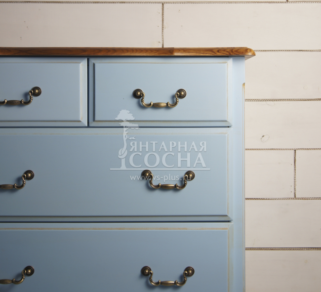 Голубой комод Leontina (4 ящика) арт ST9335B Голубой комод Leontina (4 ящика) арт ST9335B