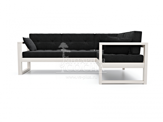 Диван Астер Угловой Textile Белый Black Диван Астер Угловой Textile Белый Black