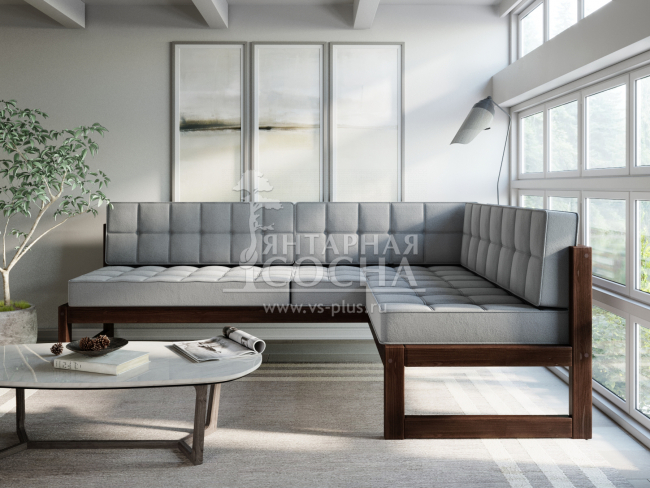Диван Сега Угловой Velvet Орех Grey Диван Сега Угловой Velvet Орех Grey