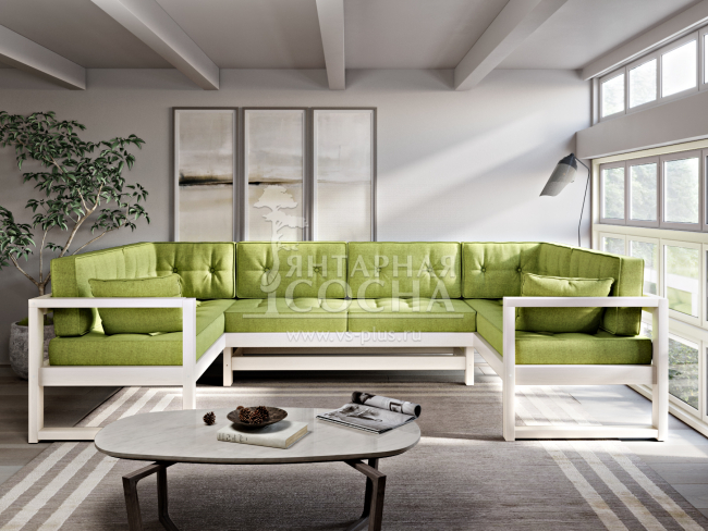 Диван Астер П-образный Textile Беленый Дуб Green Диван Астер П-образный Textile Беленый Дуб Green