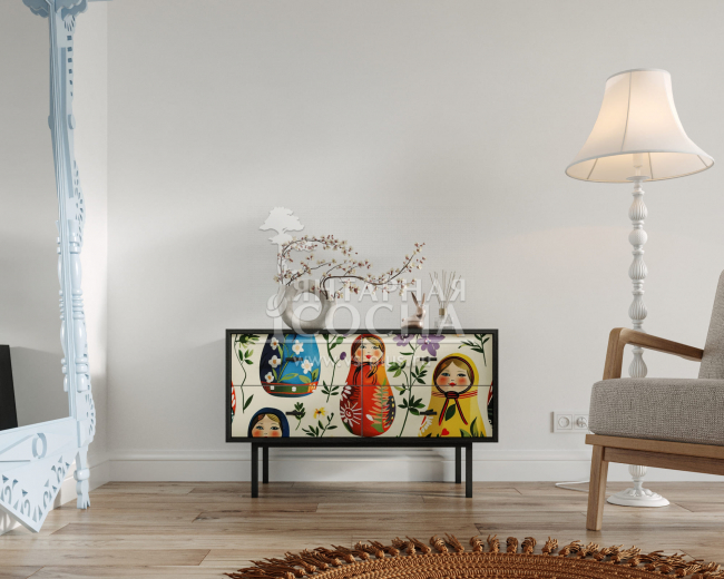 Комод с четырьмя ящиками "Emerson" Матрешки арт EM05/Art04 Комод с четырьмя ящиками "Emerson" Матрешки арт EM05/Art04