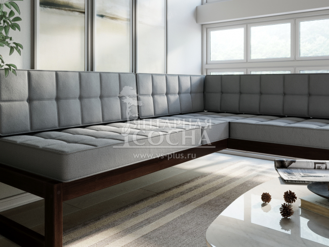 Диван Сега Угловой Velvet Орех Grey Диван Сега Угловой Velvet Орех Grey