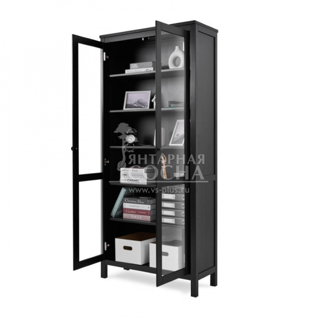 Шкаф для книг КЫМОР Стекло/Стекло 90 Черный Шкаф для книг КЫМОР Стекло/Стекло 90 Черный