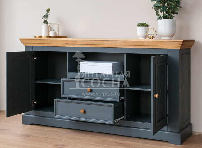 Комод Форест Графит 2 двери 2 ящика Комод Форест Графит 2 двери 2 ящика