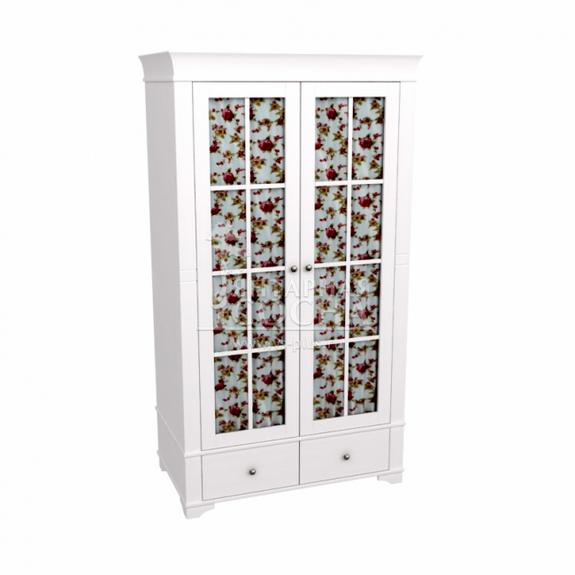 Шкаф 2Х Дверный со стеклянными дверями Бейли Шкаф 2Х Дверный со стеклянными дверями Бейли