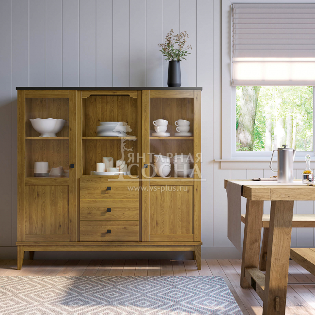 Шкаф для посуды Бон Вояж 203-150 (ФА) антик 24-колониал (3.1.1)  Шкаф для посуды Бон Вояж 203-150 (ФА) антик 24-колониал (3.1.1)