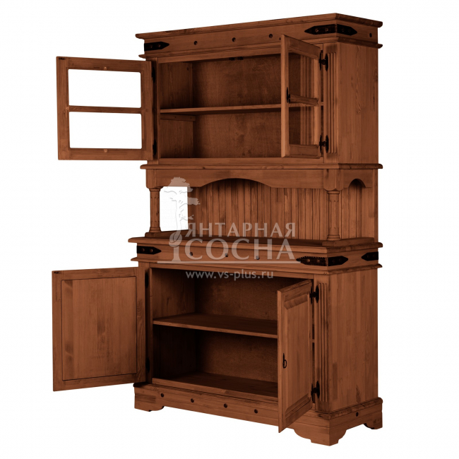 Буфет Викинг 01 из массива сосны (орех) Буфет Викинг 01 из массива сосны (орех)