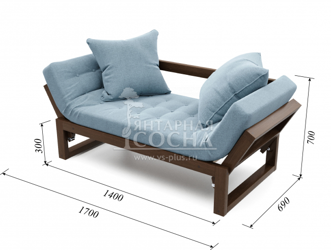 Кушетка Амбер Textile Орех Blue Кушетка Амбер Textile Орех Blue